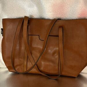 Vintage Unbranded Boutique Genuine Leather Elegant Ushaped Notch  Tote Bag